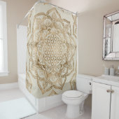 Leven in Lotus - pastelgolden en doek Douchegordijn (In situ)
