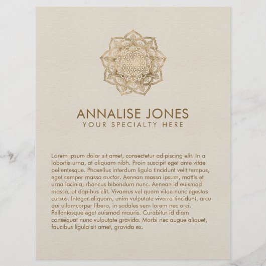 Leven in Lotus - pastelgolden en doek Flyer (Voorkant)