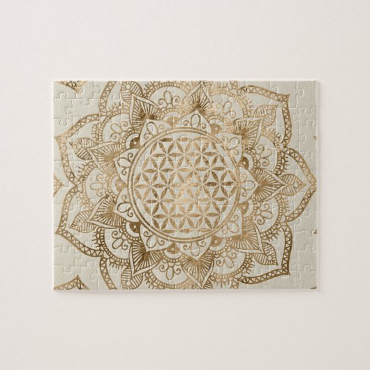 Leven in Lotus - pastelgolden en doek Legpuzzel (Horizontaal)