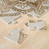 Leven in Lotus - pastelgolden en doek Legpuzzel (Zijkant)