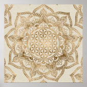 Leven in Lotus - pastelgolden en doek Poster (Voorkant)