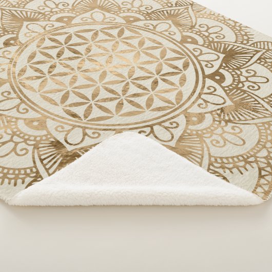 Leven in Lotus - pastelgolden en doek Sherpa Deken (3/4)