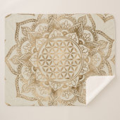 Leven in Lotus - pastelgolden en doek Sherpa Deken (Voorkant (horizontaal))