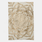 Leven in Lotus - pastelgolden en doek Theedoek (Verticaal)