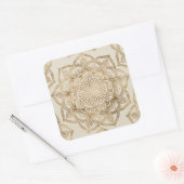 Leven in Lotus - pastelgolden en doek Vierkante Sticker (Envelop)