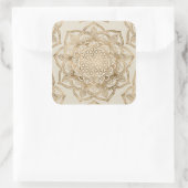 Leven in Lotus - pastelgolden en doek Vierkante Sticker (Tas)