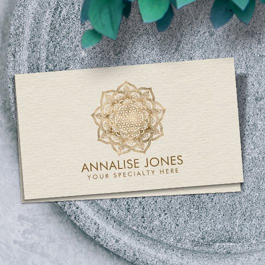 Leven in Lotus - pastelgolden en doek Visitekaartje