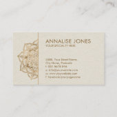 Leven in Lotus - pastelgolden en doek Visitekaartje (Achterkant)