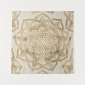 Leven in Lotus - pastelgolden en doek Wandkleed (Voorkant)