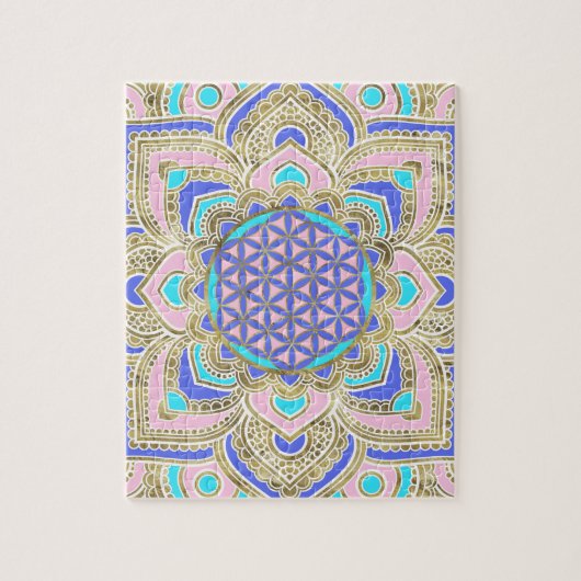 Leven in Lotus Pastels en Gold Legpuzzel (Verticaal)