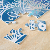 Leven in Lotus - Waterverf blauw Legpuzzel (Zijkant)