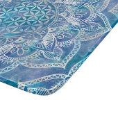 Leven in Lotus - Waterverf blauw Snijplank (Hoek)