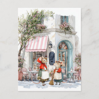 Leven in Mice Town Serie - Dames praten Briefkaart