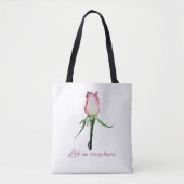 Leven in roze tinten Rosebud Tote Tas (Voorkant)