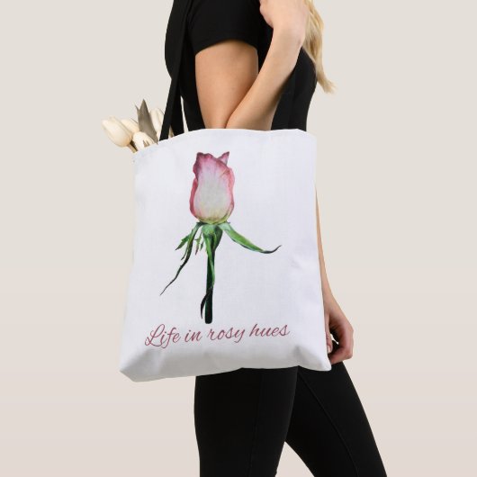 Leven in roze tinten Rosebud Tote Tas (Dichtbij)