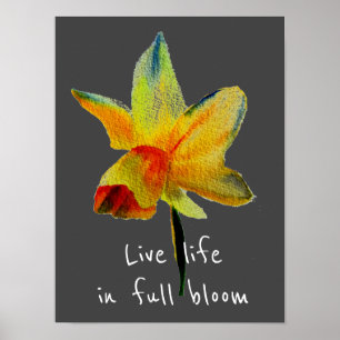 Leven in volle bloei Gele Daffodil Spring Poster