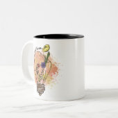 leven in volle bloei Wildflower Quote Tweekleurige Koffiemok (Voorkant links)