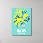 Leven in volle bloei Yellow Wattle Mimosa flower Canvas Afdruk (Voorkant)