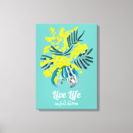 Leven in volle bloei Yellow Wattle Mimosa flower Canvas Afdruk