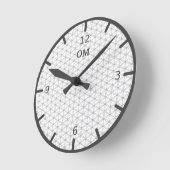 Leven in zilvergrijs en wit ronde klok (Hoek)