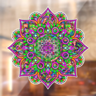 Leven - Indiaas Mandala 1 Raamsticker