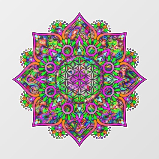Leven - Indiaas Mandala 1 Raamsticker (Vel)
