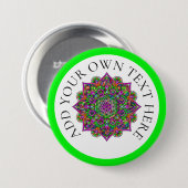 Leven - Indiaas Mandala 1 Ronde Button 7,6 Cm (Voorkant /achterkant)