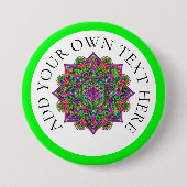 Leven - Indiaas Mandala 1 Ronde Button 7,6 Cm (Voorkant)