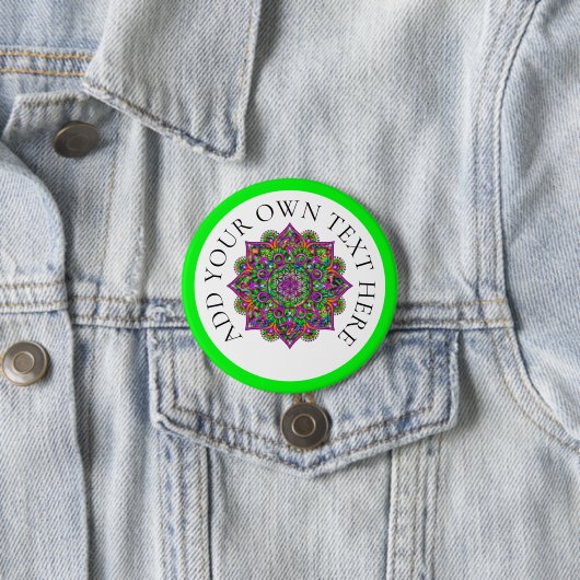 Leven - Indiaas Mandala 1 Ronde Button 7,6 Cm (In situ)