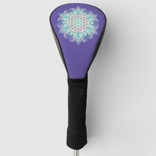Leven - Indiaas Mandala 2 Golfheadcover (Voorkant)