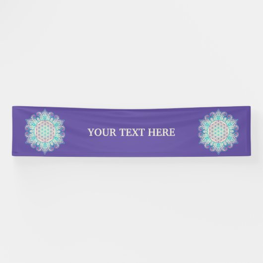 Leven - Indiaas Mandala 2 Spandoek (Horizontaal)