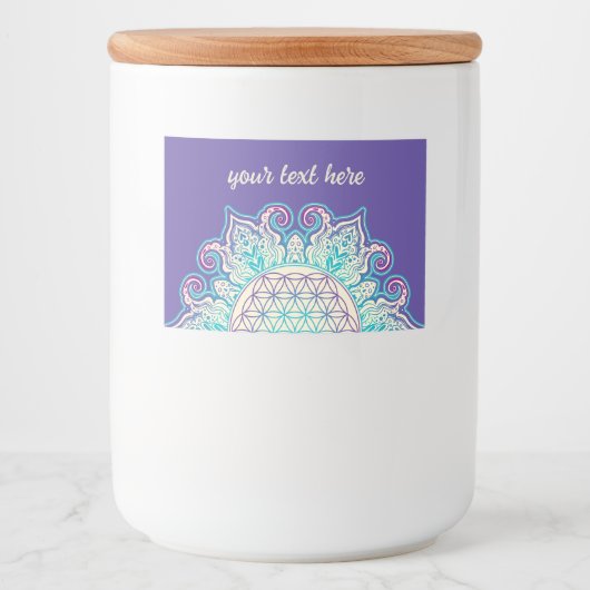 Leven - Indiaas Mandala 2 Voedselcontainer Etiket (Voorkant)