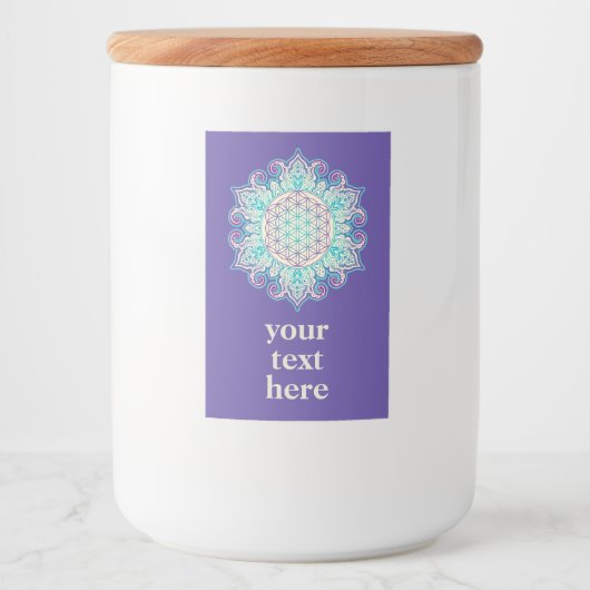 Leven - Indiaas Mandala 2 Voedselcontainer Etiket (Voorkant)