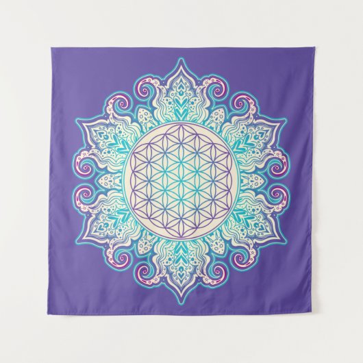 Leven - Indiaas Mandala 2 Wandkleed (Voorkant)