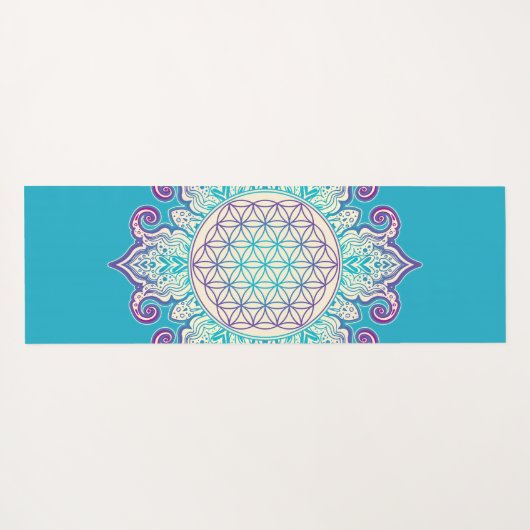 Leven - Indiaas Mandala 2 Yogamat (Achterkant (horizontaal))