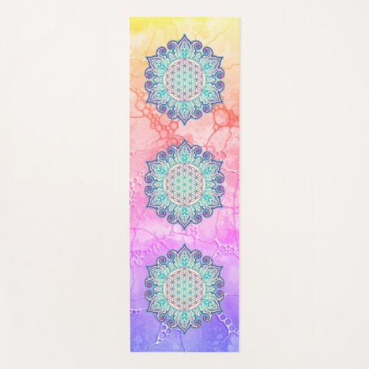 Leven - Indiaas Mandala 2 Yogamat (Voorkant)