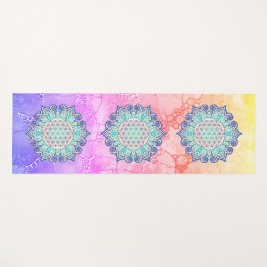 Leven - Indiaas Mandala 2 Yogamat (Voorkant (horizontaal))