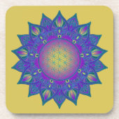 Leven - Indiaas Mandala 3 Bier Onderzetter (Voorkant)