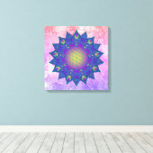 Leven - Indiaas Mandala 3 Canvas Afdruk (Insitu (Houten vloer))