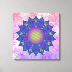 Leven - Indiaas Mandala 3 Canvas Afdruk
