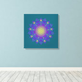 Leven - Indiaas Mandala 3 Canvas Afdruk (Insitu (Houten vloer))