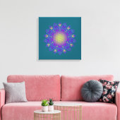 Leven - Indiaas Mandala 3 Canvas Afdruk (Insitu (Woonkamer))
