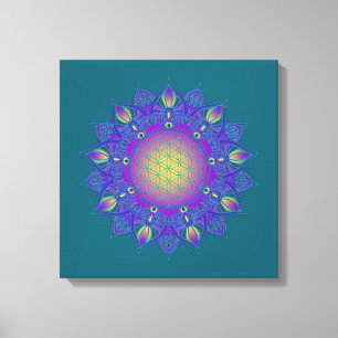 Leven - Indiaas Mandala 3 Canvas Afdruk