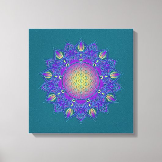 Leven - Indiaas Mandala 3 Canvas Afdruk (Voorkant)
