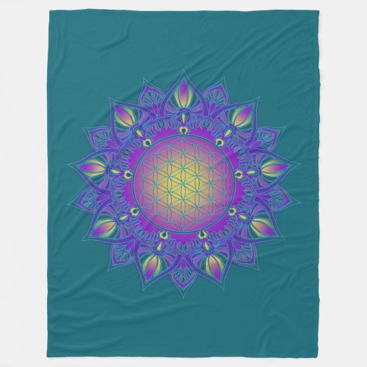 Leven - Indiaas Mandala 3 Fleece Deken (Voorkant)