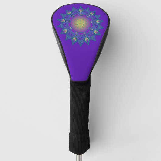 Leven - Indiaas Mandala 3 Golfheadcover (Voorkant)