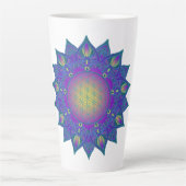 Leven - Indiaas Mandala 3 Latte Mok (Voorkant)