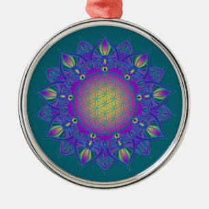 Leven - Indiaas Mandala 3 Metalen Ornament