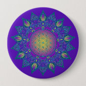 Leven - Indiaas Mandala 3 Ronde Button 4,0 Cm (Voorkant)