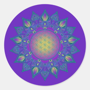 Leven - Indiaas Mandala 3 Ronde Sticker
